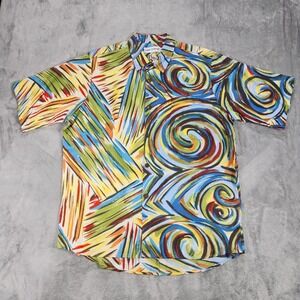 Jams World Shirt Mens Large Multicolor Whirly Pop Hawaiian Surf Line Aloha